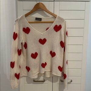 Wooden Ships lightweight heart sweater
